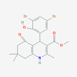 Methyl 4-(3,5-dibromo-2-hydroxyphenyl)-2,7,7-trimethyl-5-oxo-1,4,5,6,7,8-hexahydroquinoline-3-carboxylate