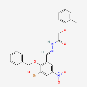 2-bromo-6-[(E)-{2-[(2-methylphenoxy)acetyl]hydrazinylidene}methyl]-4-nitrophenyl benzoate