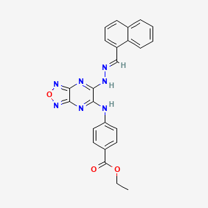 ethyl 4-({6-[(2E)-2-(naphthalen-1-ylmethylidene)hydrazinyl][1,2,5]oxadiazolo[3,4-b]pyrazin-5-yl}amino)benzoate