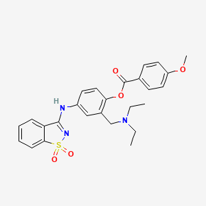 2-[(Diethylamino)methyl]-4-[(1,1-dioxido-1,2-benzothiazol-3-yl)amino]phenyl 4-methoxybenzoate