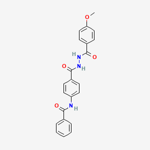 molecular formula C22H19N3O4 B11095753 N-[4-({2-[(4-methoxyphenyl)carbonyl]hydrazinyl}carbonyl)phenyl]benzamide 