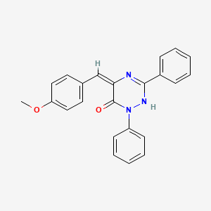 (5E)-5-(4-methoxybenzylidene)-1,3-diphenyl-4,5-dihydro-1,2,4-triazin-6(1H)-one