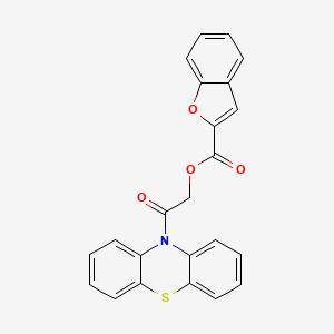 molecular formula C23H15NO4S B11095790 2-oxo-2-(10H-phenothiazin-10-yl)ethyl 1-benzofuran-2-carboxylate 