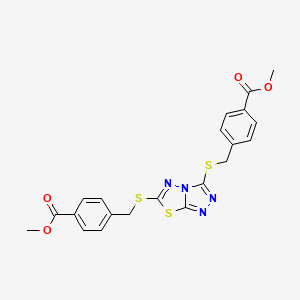 Dimethyl 4,4'-[[1,2,4]triazolo[3,4-b][1,3,4]thiadiazole-3,6-diylbis(sulfanediylmethanediyl)]dibenzoate