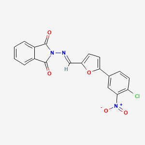 molecular formula C19H10ClN3O5 B11095828 2-({(E)-[5-(4-chloro-3-nitrophenyl)furan-2-yl]methylidene}amino)-1H-isoindole-1,3(2H)-dione 