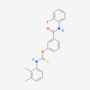 molecular formula C22H19FN2O2S B11095831 O-{3-[(2-fluorophenyl)carbamoyl]phenyl} (2,3-dimethylphenyl)carbamothioate 