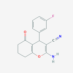 2-Amino-4-(3-fluorophenyl)-5-oxo-5,6,7,8-tetrahydro-4H-chromene-3-carbonitrile