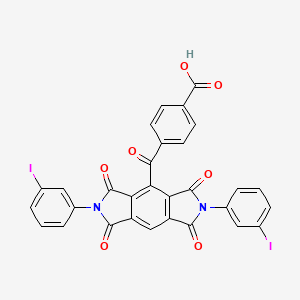 molecular formula C30H14I2N2O7 B11095887 4-{[2,6-Bis(3-iodophenyl)-1,3,5,7-tetraoxo-1,2,3,5,6,7-hexahydropyrrolo[3,4-f]isoindol-4-yl]carbonyl}benzoic acid 