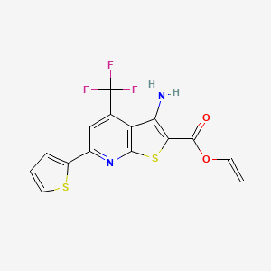 Ethenyl 3-amino-6-(thiophen-2-yl)-4-(trifluoromethyl)thieno[2,3-b]pyridine-2-carboxylate