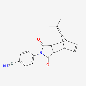 molecular formula C19H16N2O2 B11095916 4-(8-Isopropylidene-1,3-dioxo-1,3,3A,4,7,7A-hexahydro-2H-4,7-methanoisoindol-2-YL)benzonitrile 