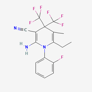 Pyridine-3-carbonitrile, 1,4-dihydro-2-amino-6-ethyl-4,4-bis(trifluoromethyl)-1-(2-fluorophenyl)-5-methyl-