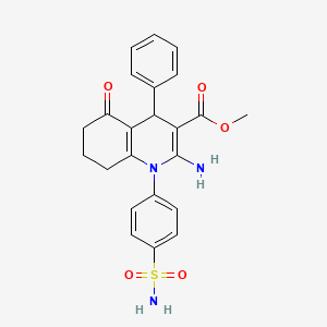 molecular formula C23H23N3O5S B11095929 Methyl 2-amino-1-[4-(aminosulfonyl)phenyl]-5-oxo-4-phenyl-1,4,5,6,7,8-hexahydro-3-quinolinecarboxylate 