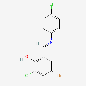 4-bromo-2-chloro-6-{(E)-[(4-chlorophenyl)imino]methyl}phenol