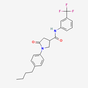 molecular formula C22H23F3N2O2 B11095965 1-(4-butylphenyl)-5-oxo-N-[3-(trifluoromethyl)phenyl]pyrrolidine-3-carboxamide 