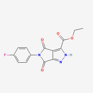 Ethyl 5-(4-fluorophenyl)-4-hydroxy-6-oxo-5,6-dihydropyrrolo[3,4-C]pyrazole-3-carboxylate