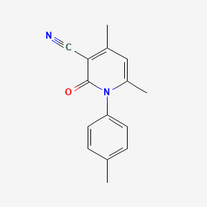 molecular formula C15H14N2O B11096012 4,6-Dimethyl-2-oxo-1-p-tolyl-1,2-dihydro-pyridine-3-carbonitrile CAS No. 24522-51-8