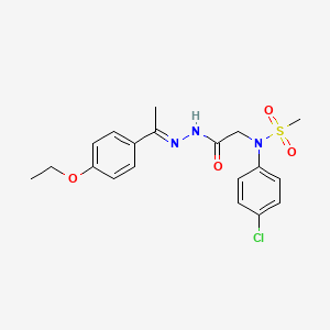 molecular formula C19H22ClN3O4S B11096020 N-(4-Chlorophenyl)-N-(2-{2-[(E)-1-(4-ethoxyphenyl)ethylidene]hydrazino}-2-oxoethyl)methanesulfonamide 