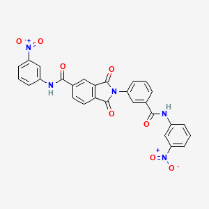 molecular formula C28H17N5O8 B11096027 N-(3-nitrophenyl)-2-{3-[(3-nitrophenyl)carbamoyl]phenyl}-1,3-dioxo-2,3-dihydro-1H-isoindole-5-carboxamide 