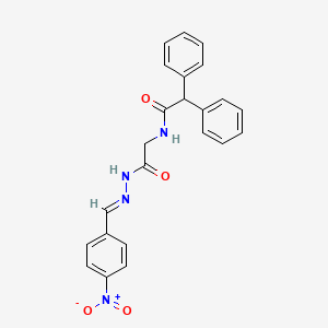 molecular formula C23H20N4O4 B11096056 N-(2-{2-[(E)-1-(4-Nitrophenyl)methylidene]hydrazino}-2-oxoethyl)-2,2-diphenylacetamide 