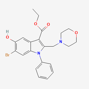 molecular formula C22H23BrN2O4 B11096059 ethyl 6-bromo-5-hydroxy-2-(morpholin-4-ylmethyl)-1-phenyl-1H-indole-3-carboxylate 