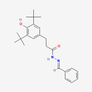 molecular formula C24H32N2O2 B11096084 3-(3,5-di-tert-butyl-4-hydroxyphenyl)-N'-[(E)-phenylmethylidene]propanehydrazide 