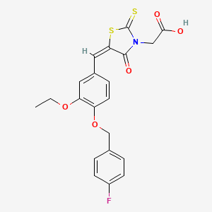 [(5E)-5-{3-ethoxy-4-[(4-fluorobenzyl)oxy]benzylidene}-4-oxo-2-thioxo-1,3-thiazolidin-3-yl]acetic acid