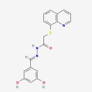 molecular formula C18H15N3O3S B11096093 N'-[(E)-(3,5-dihydroxyphenyl)methylidene]-2-(quinolin-8-ylsulfanyl)acetohydrazide 