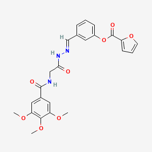 3-[(E)-({2-[(3,4,5-Trimethoxyphenyl)formamido]acetamido}imino)methyl]phenyl furan-2-carboxylate