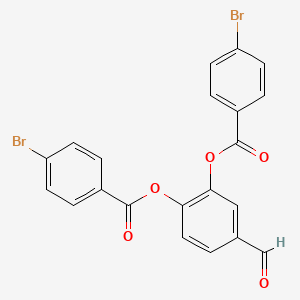 molecular formula C21H12Br2O5 B11096137 4-Formylbenzene-1,2-diyl bis(4-bromobenzoate) 