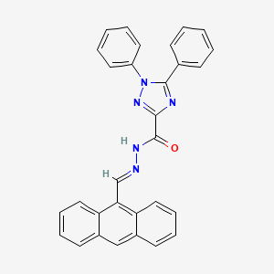 molecular formula C30H21N5O B11096142 N'-[(E)-anthracen-9-ylmethylidene]-1,5-diphenyl-1H-1,2,4-triazole-3-carbohydrazide 