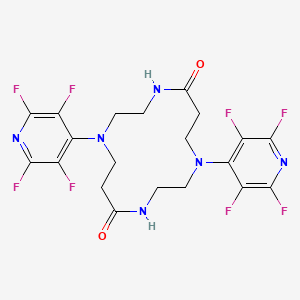 molecular formula C20H18F8N6O2 B11096157 1,8-Bis(2,3,5,6-tetrafluoropyridin-4-yl)-1,4,8,11-tetraazacyclotetradecane-5,12-dione 