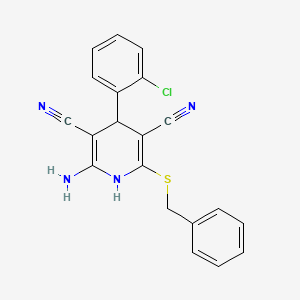 2-Amino-6-(benzylsulfanyl)-4-(2-chlorophenyl)-1,4-dihydropyridine-3,5-dicarbonitrile