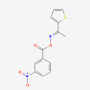 molecular formula C13H10N2O4S B11096242 Benzoic acid, 3-nitro-, 1-(2-thienyl)ethylidenamino ester 