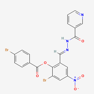 2-bromo-4-nitro-6-{(E)-[2-(pyridin-3-ylcarbonyl)hydrazinylidene]methyl}phenyl 4-bromobenzoate