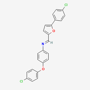 4-(4-chlorophenoxy)-N-{(E)-[5-(4-chlorophenyl)furan-2-yl]methylidene}aniline