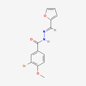 molecular formula C13H11BrN2O3 B11096262 (E)-3-bromo-N'-(furan-2-ylmethylene)-4-methoxybenzohydrazide 