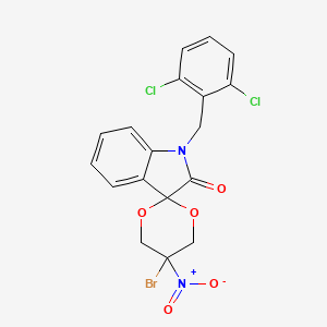 molecular formula C18H13BrCl2N2O5 B11096269 5-bromo-1'-(2,6-dichlorobenzyl)-5-nitrospiro[1,3-dioxane-2,3'-indol]-2'(1'H)-one 