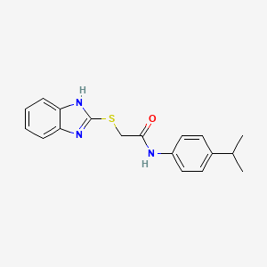 molecular formula C18H19N3OS B11096284 2-(1H-benzimidazol-2-ylsulfanyl)-N-[4-(propan-2-yl)phenyl]acetamide 