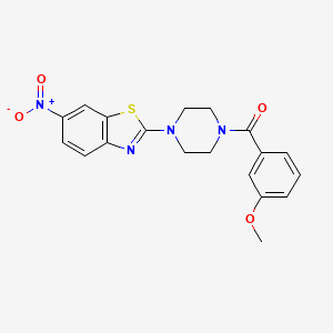 molecular formula C19H18N4O4S B11096304 (3-Methoxyphenyl)[4-(6-nitro-1,3-benzothiazol-2-yl)piperazin-1-yl]methanone 