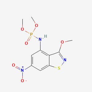 molecular formula C10H12N3O6PS B11096316 Dimethyl (3-methoxy-6-nitro-1,2-benzothiazol-4-yl)phosphoramidate 