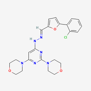 molecular formula C23H25ClN6O3 B11096323 5-(2-Chlorophenyl)-2-furaldehyde 2-(2,6-dimorpholino-4-pyrimidinyl)hydrazone 