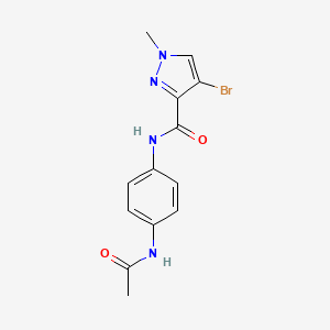 molecular formula C13H13BrN4O2 B11096326 N-[4-(acetylamino)phenyl]-4-bromo-1-methyl-1H-pyrazole-3-carboxamide 