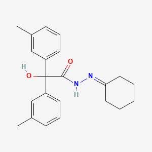 molecular formula C22H26N2O2 B11096337 N'-cyclohexylidene-2-hydroxy-2,2-bis(3-methylphenyl)acetohydrazide 