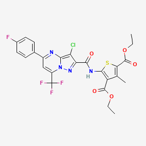 Diethyl 5-({[3-chloro-5-(4-fluorophenyl)-7-(trifluoromethyl)pyrazolo[1,5-a]pyrimidin-2-yl]carbonyl}amino)-3-methylthiophene-2,4-dicarboxylate