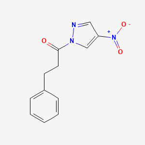 molecular formula C12H11N3O3 B11096370 4-nitro-1-(3-phenylpropanoyl)-1H-pyrazole 