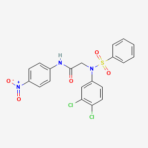 molecular formula C20H15Cl2N3O5S B11096382 2-[3,4-Dichloro(phenylsulfonyl)anilino]-N-(4-nitrophenyl)acetamide 