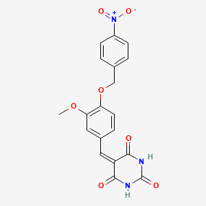 5-({3-Methoxy-4-[(4-nitrophenyl)methoxy]phenyl}methylidene)-1,3-diazinane-2,4,6-trione