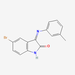 molecular formula C15H11BrN2O B11096391 (3Z)-5-bromo-3-[(3-methylphenyl)imino]-1,3-dihydro-2H-indol-2-one 