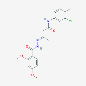 (3E)-N-(3-chloro-4-methylphenyl)-3-{2-[(2,4-dimethoxyphenyl)carbonyl]hydrazinylidene}butanamide