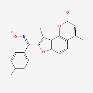 molecular formula C21H17NO4 B11096419 8-[(E)-(hydroxyimino)(4-methylphenyl)methyl]-4,9-dimethyl-2H-furo[2,3-h]chromen-2-one 